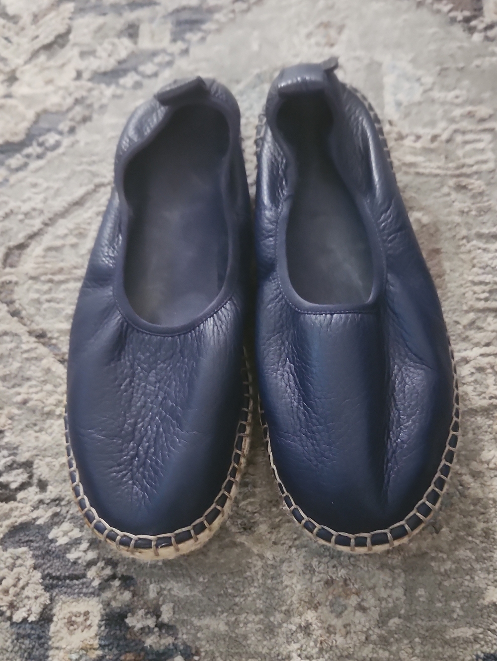 Cole Haan Navy Leather Espadrille Flats